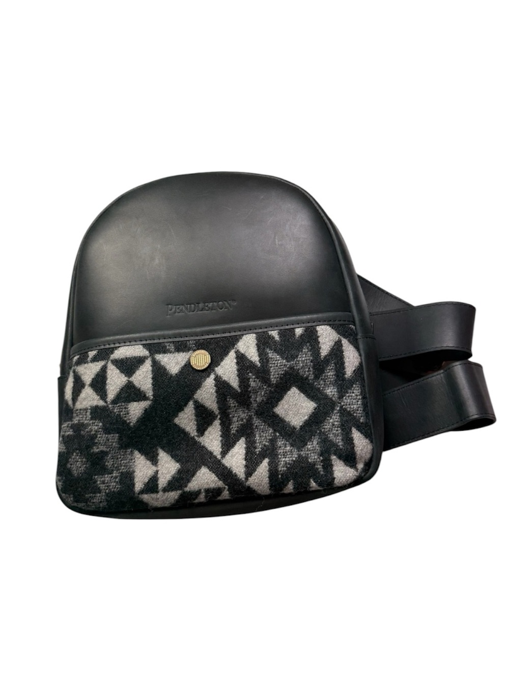 New Pendleton Black Leather Blue Ridge Sling Crossbody Backpack